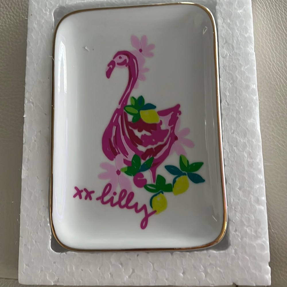 Lilly Pulitzer flamingo trinket dish - NWT in original box